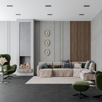 Полимерно-каменное покрытие ALTA STEP Arriba SPC9902 Мрамор серый