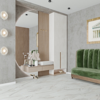 Полимерно-каменное покрытие ALTA STEP Arriba SPC9908 Мрамор Саянский