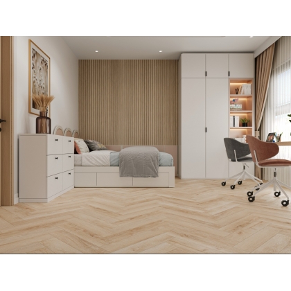 Полимерно-каменное покрытие Cronafloor Herringbone H010 Дуб Дижон