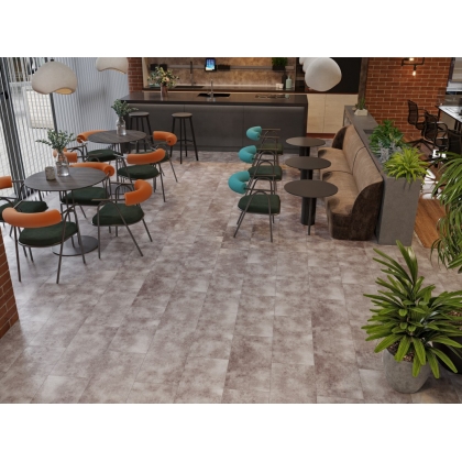 Полимерно-каменное покрытие Cronafloor Stone S004 Торнадо Дымчатый