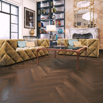 Полимерно-каменное покрытие SPC PRIMAVERA Herringbone 3290 Орех Американский браш
