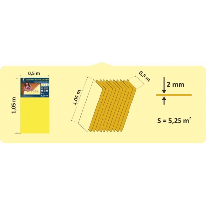 Подложка SOLID Желтая листовая 1050*500*2 мм