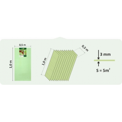 Подложка SOLID Зеленая листовая 1000*500*3 мм