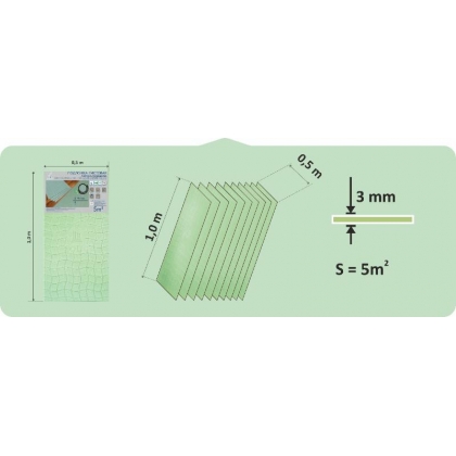 Подложка SOLID AirFlow EcoGreen Зеленая листовая 1000*500*4 мм