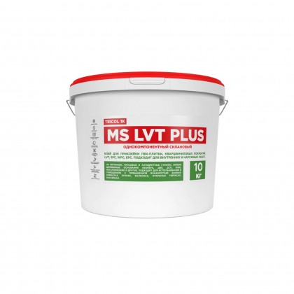 Клей для ПВХ, SPC и кварцвиниловых покрытий TRICOL 1K MS LVT PLUS Однокомпонентный силановый 10 кг Клей для ПВХ, SPC и кварцвиниловых покрытий TRICOL 1K MS LVT PLUS Однокомпонентный силановый 10 кг