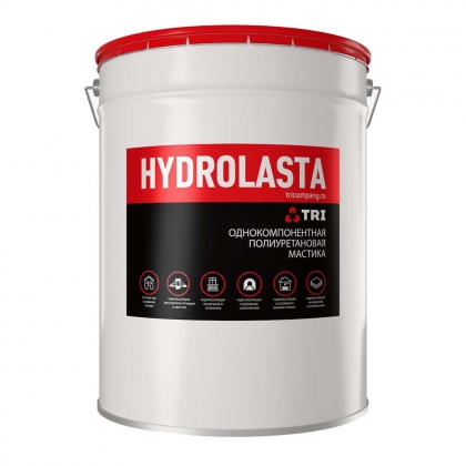 Однокомпонентная гидроизоляционная полиуретановая мастика TRICOL HYDROLASTA 25кг серая банка Однокомпонентная гидроизоляционная полиуретановая мастика TRICOL HYDROLASTA 25кг серая банка