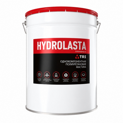 Однокомпонентная гидроизоляционная полиуретановая мастика TRICOL HYDROLASTA 15кг белая банка Однокомпонентная гидроизоляционная полиуретановая мастика TRICOL HYDROLASTA 15кг белая банка